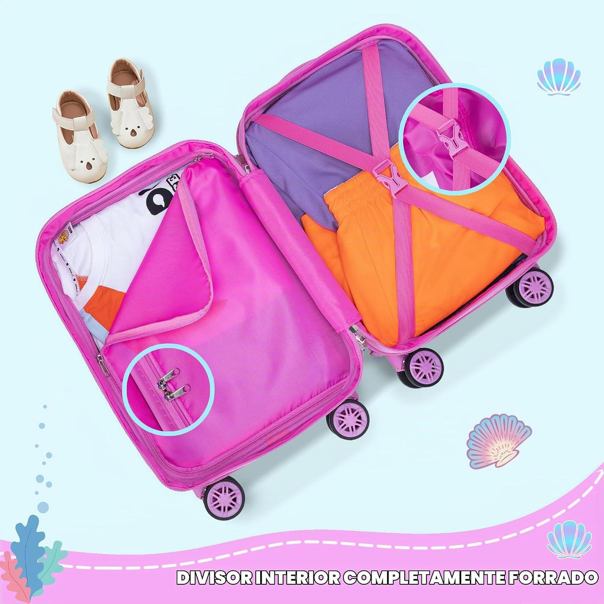 Homskiii Juego de maletas para niños, 5 piezas, juego de maletas, e...