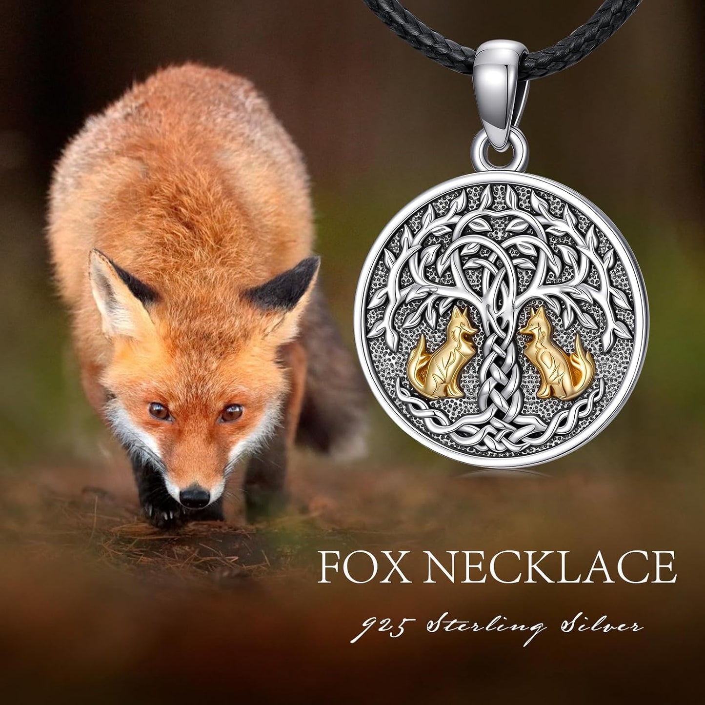SOESON Collar Vintage para Hombre Plata de Ley 925 Animal Vikingo N...
