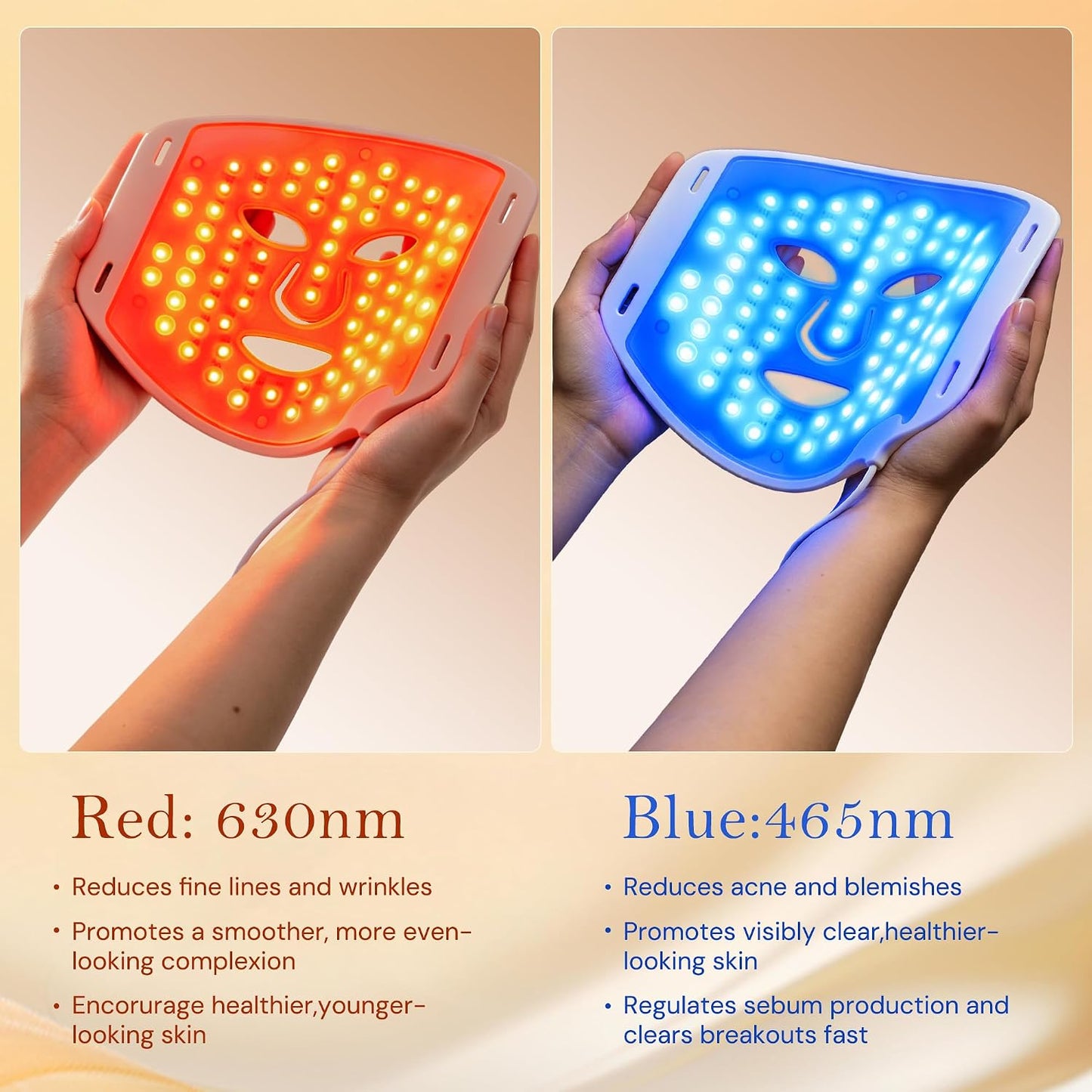 SMOOTHPRO - Máscara de terapia de luz roja para cara, máscara facia...