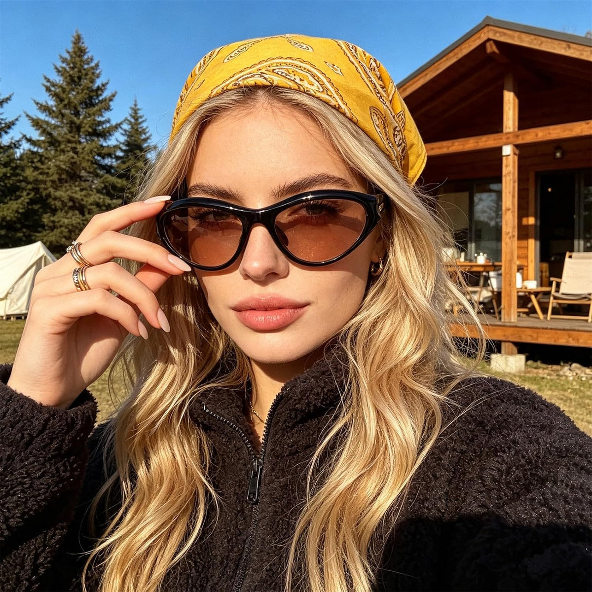 ADE WU Gafas de sol Y2K Rave de moda envolventes gafas de sol depor...