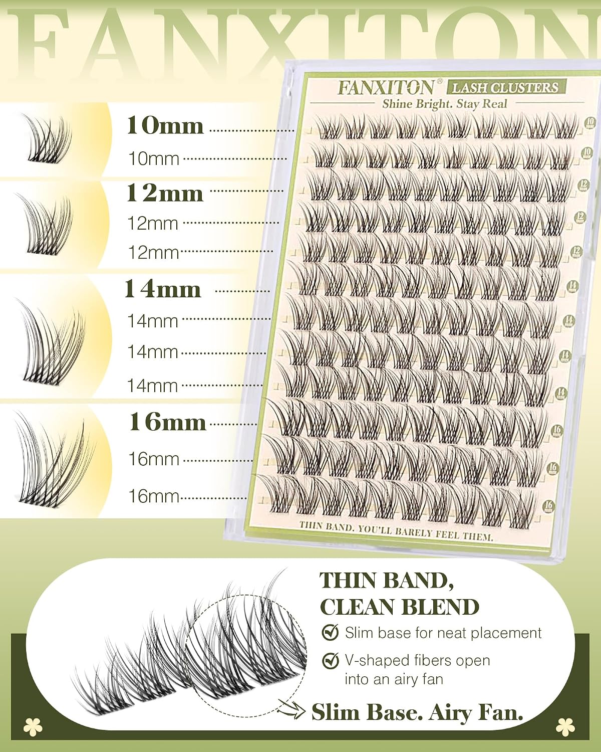 Wispy Racimos de pestañas, extensiones de pestañas individuales cru...