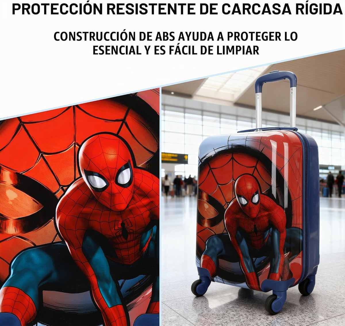 Bioworld Equipaje de mano con ruedas y asa, Personaje clásico de Sp...