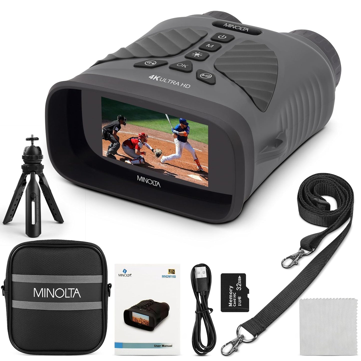 Minolta MNDM10B 4K Video 10x25 Kit monocular digital de visión noct...