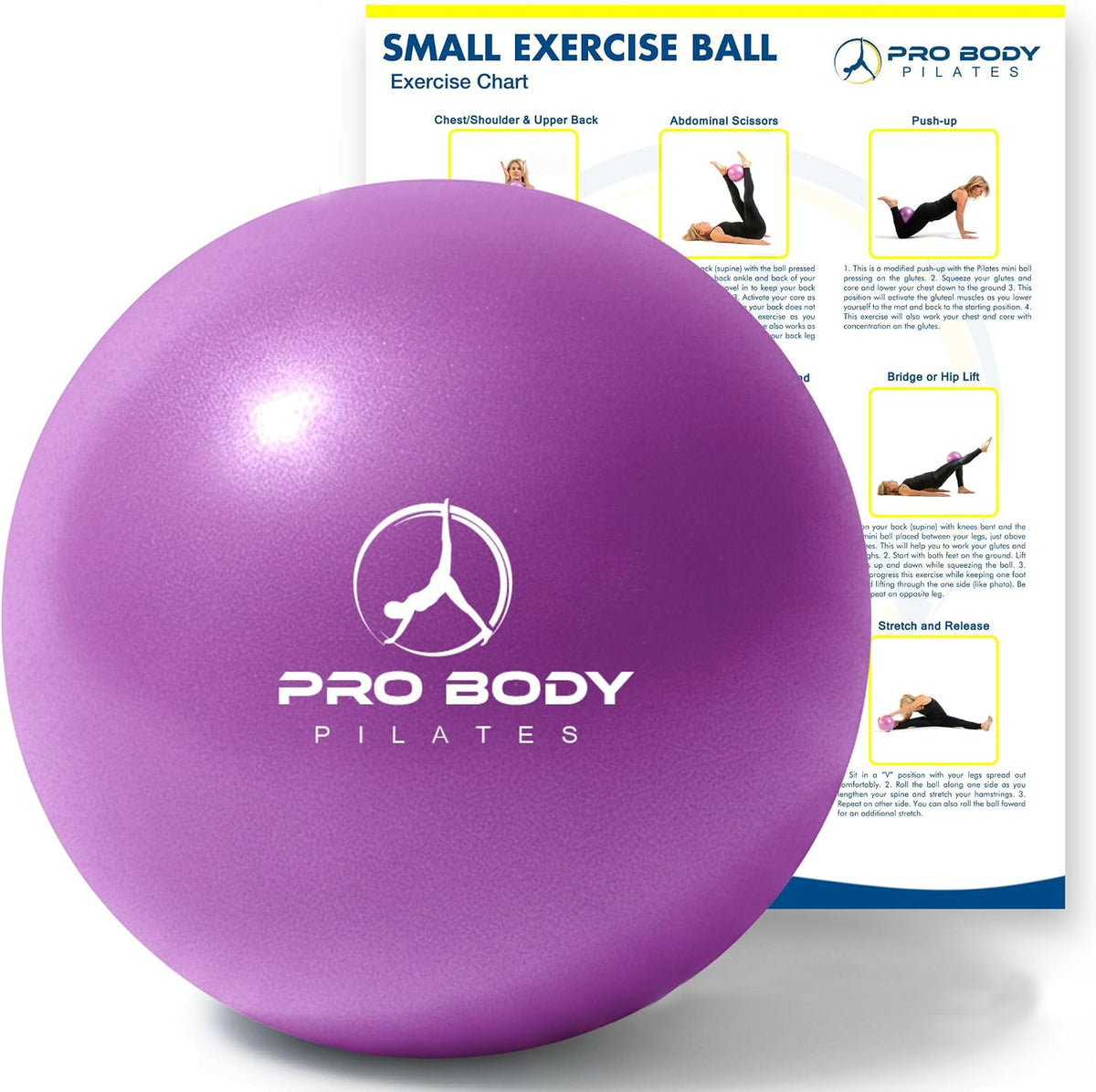 ProBody Pilates Mini Pelota de Ejercicio - Bola de 9 Pulgadas para...