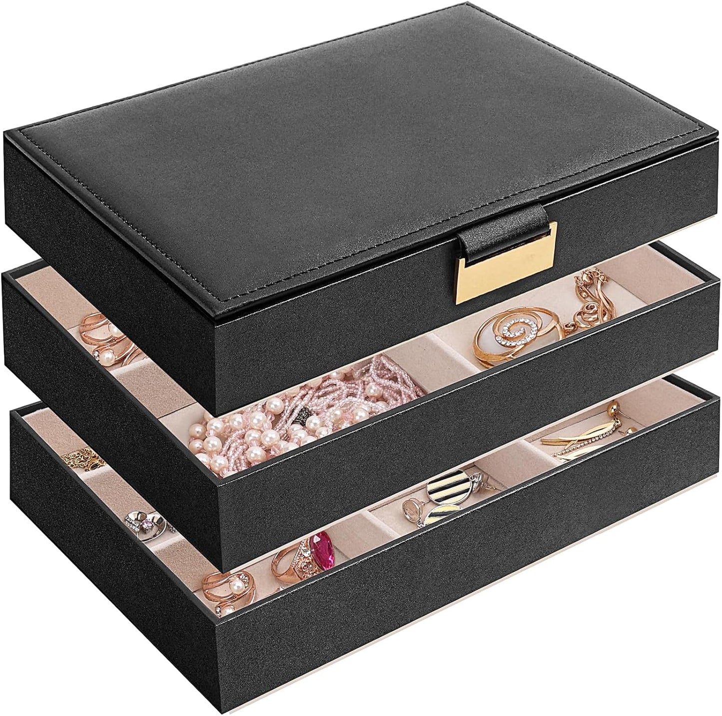 Bandejas apilables para organizar joyas, organizador de cajones de...