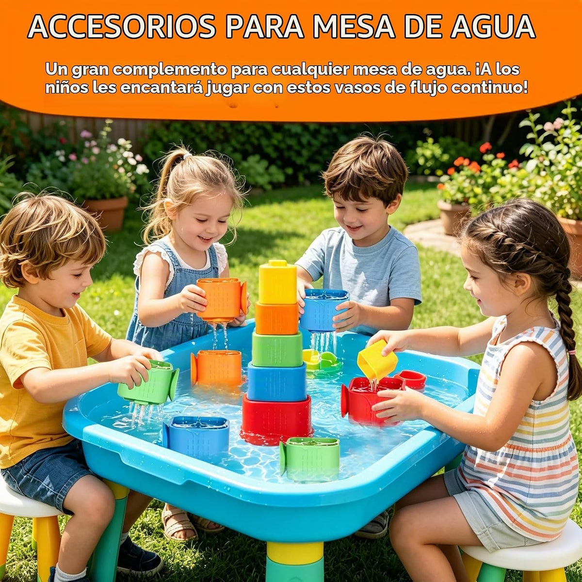 Juguetes de baño con ventosa para niños pequeños: 5 piezas de vasos...