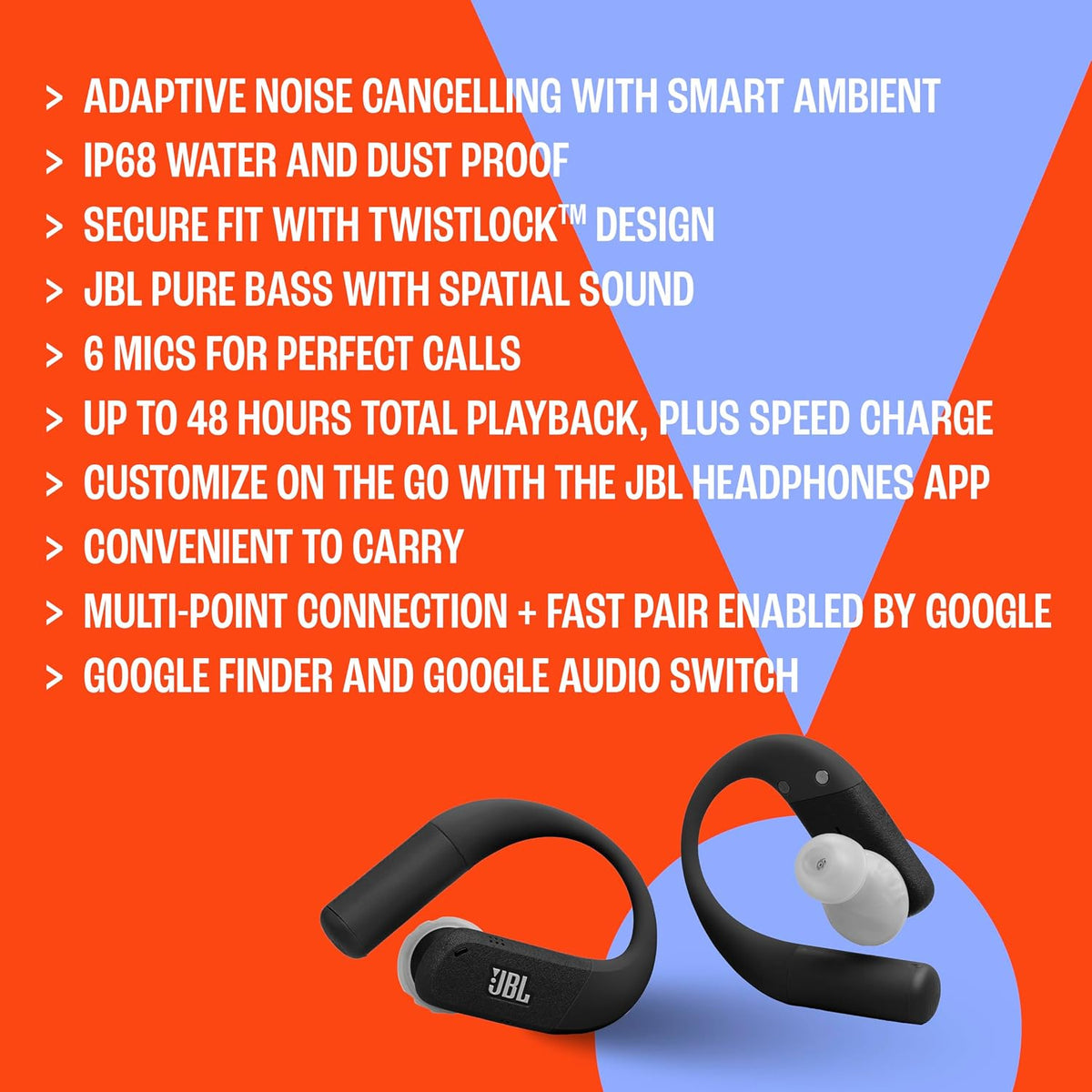 JBL Endurance Peak 4 - Auriculares deportivos inalámbricos con canc...