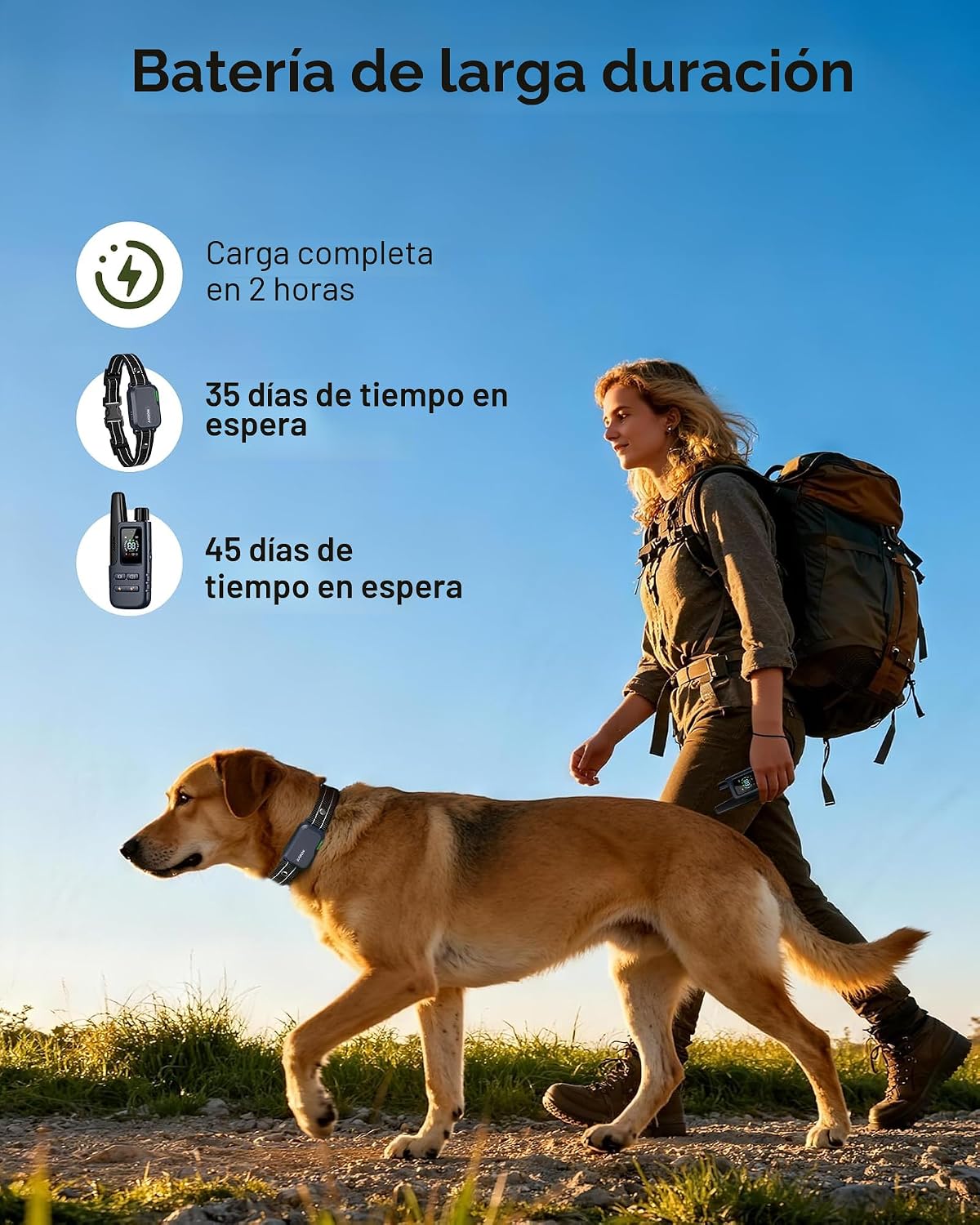 Jugbow Collar de choque para perro, collar de entrenamiento para pe...