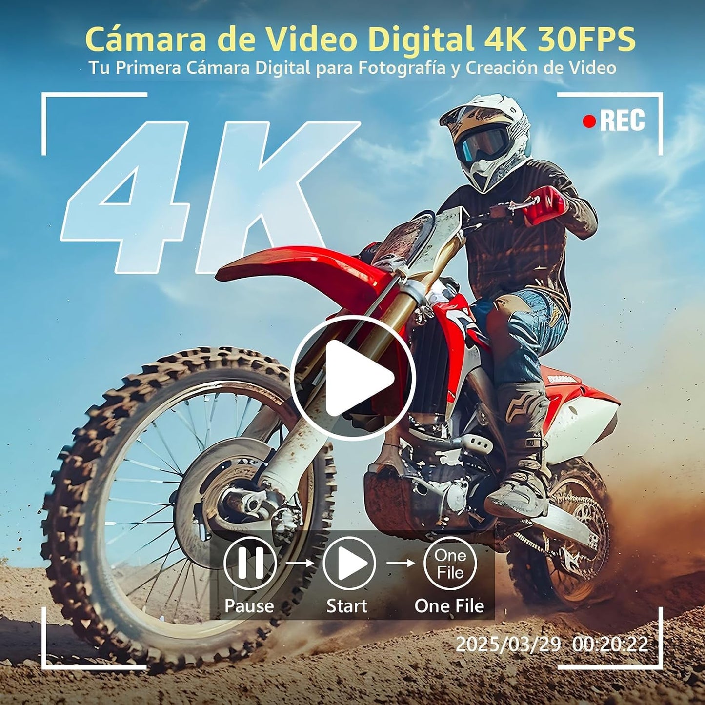 Cámara digital 4K para enfoque automático de fotografía, cámara de...