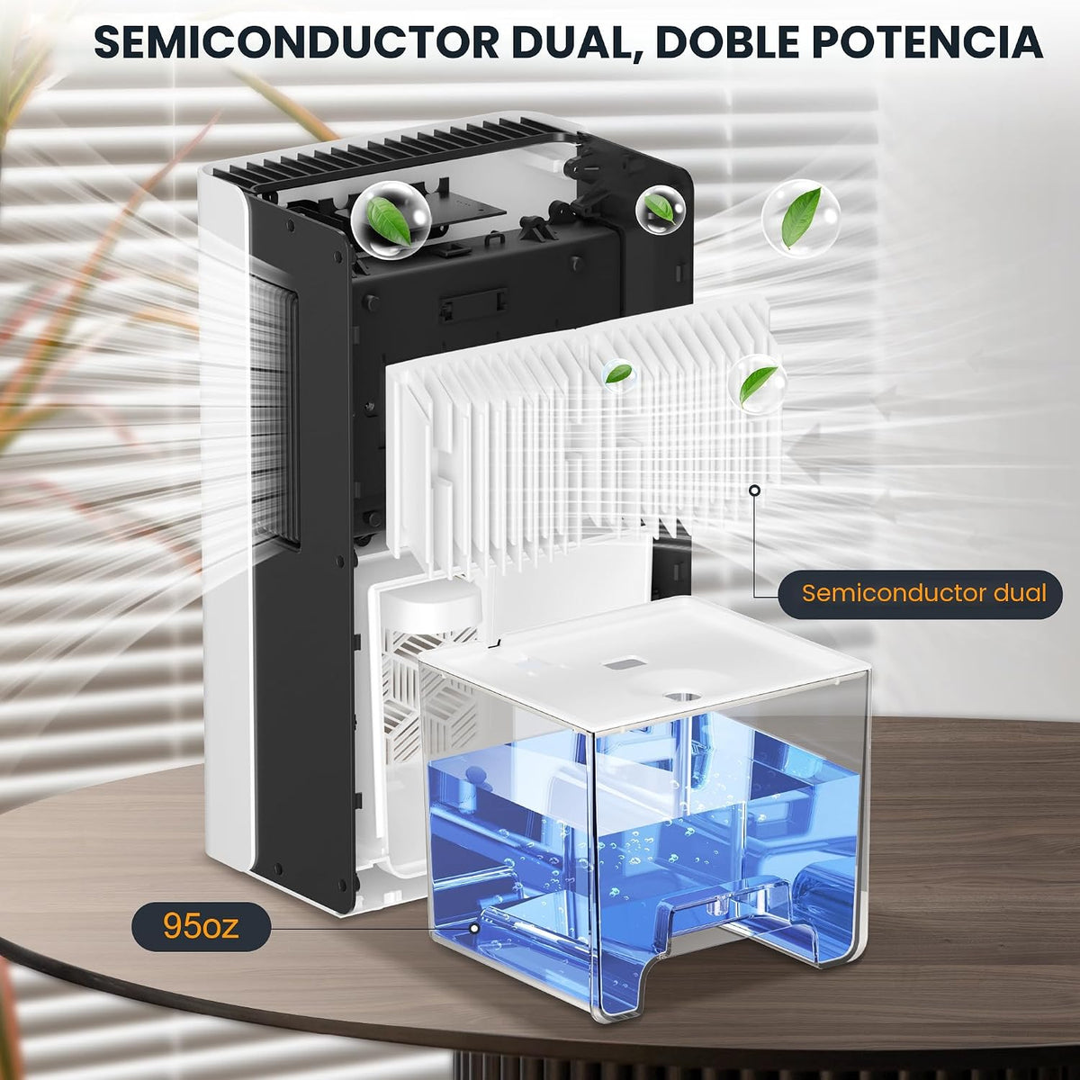 ToLife Deshumidificadores para el hogar, tanque de agua de 95 onzas...