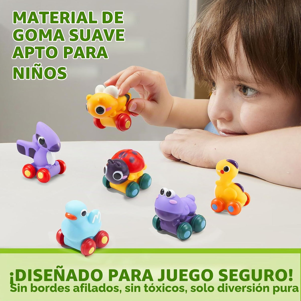 JOYIN Coches de dibujos animados de animales, juego de coches de ju...