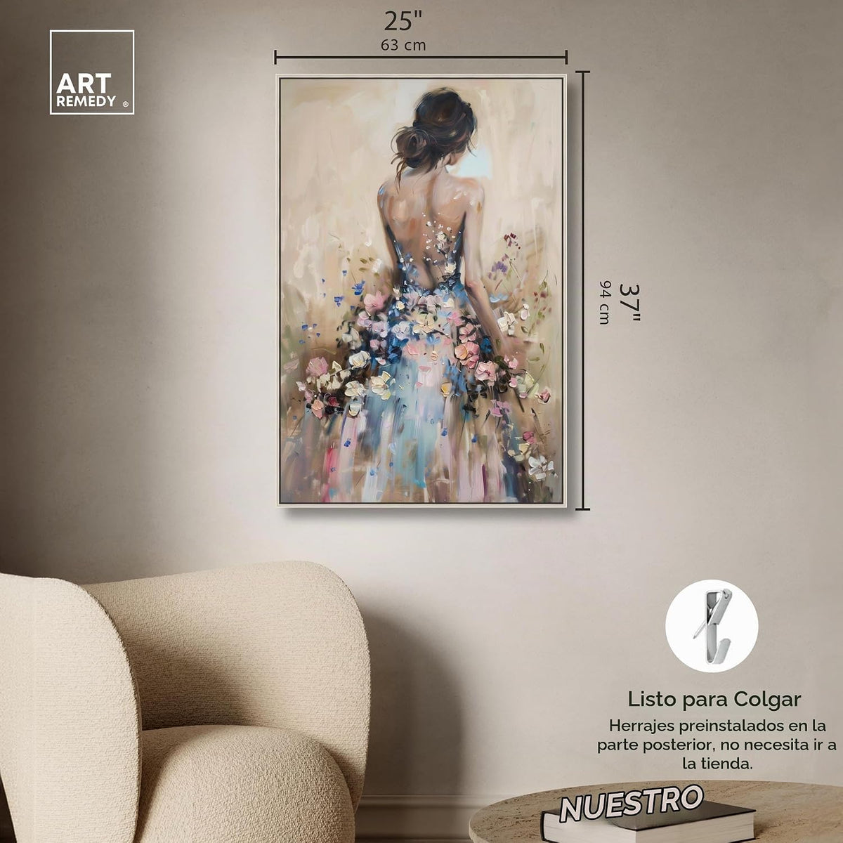 Art Remedy Vestido en lona Spring Bloom Inspiring Women Protraits,...