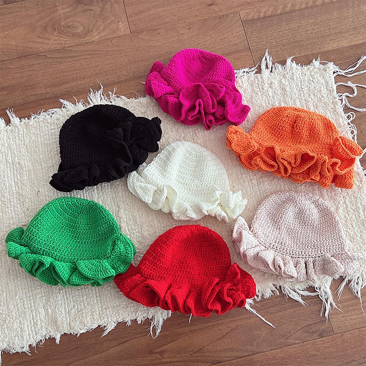 Sombrero de pescador de ganchillo para mujer, cómodo gorro de punto...