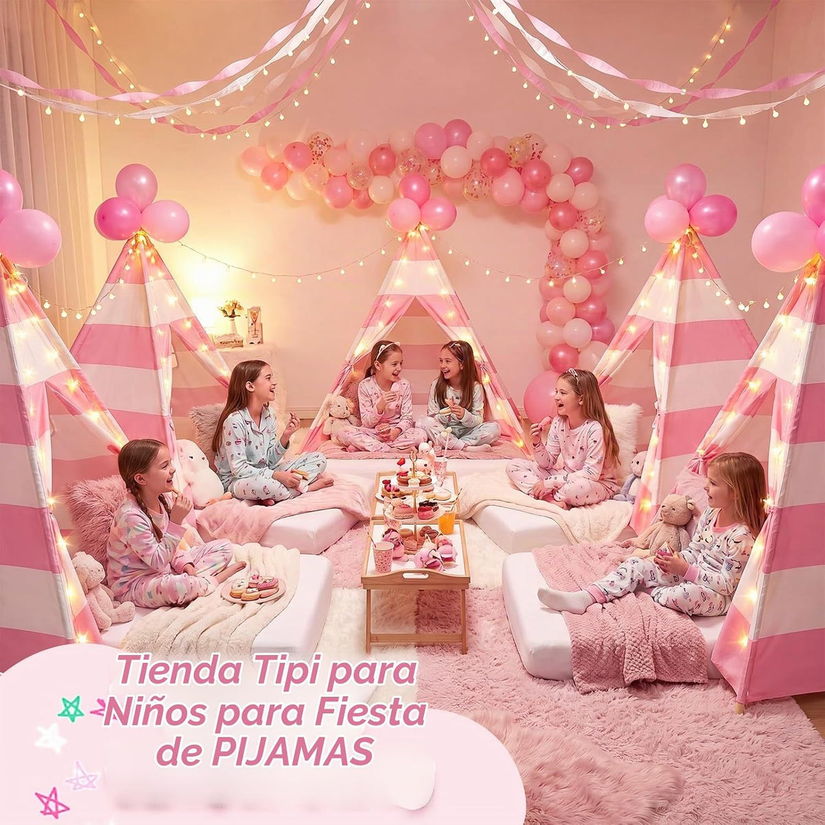 Lemosae Paquete de 6 Tiendas de Campaña Tipi para Pijamadas para Ni...