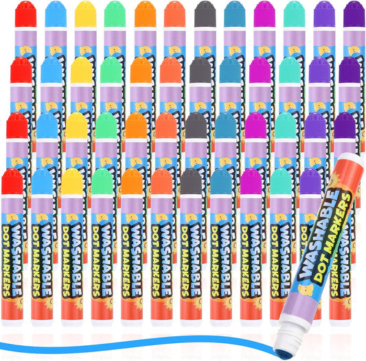 Crtiin Juego de 48 marcadores de puntos lavables de colores mezclad...