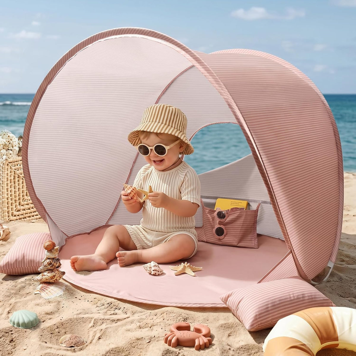 Tiny Land Tienda de campaña de playa para bebés, tienda de campaña...