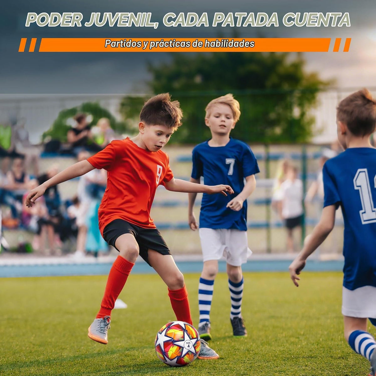 Champhox Balón de Fútbol Tamaño 4, Balones de Fútbol de Construcció...