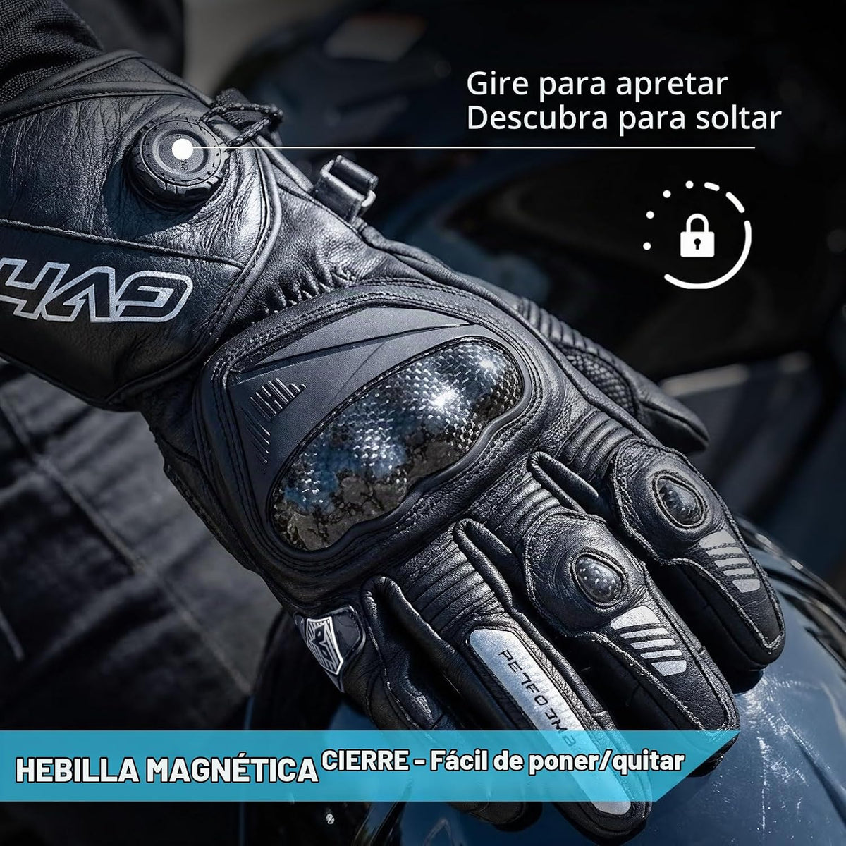 DUHAN Guantes de cuero para motocicleta para hombre/mujer, guantes...