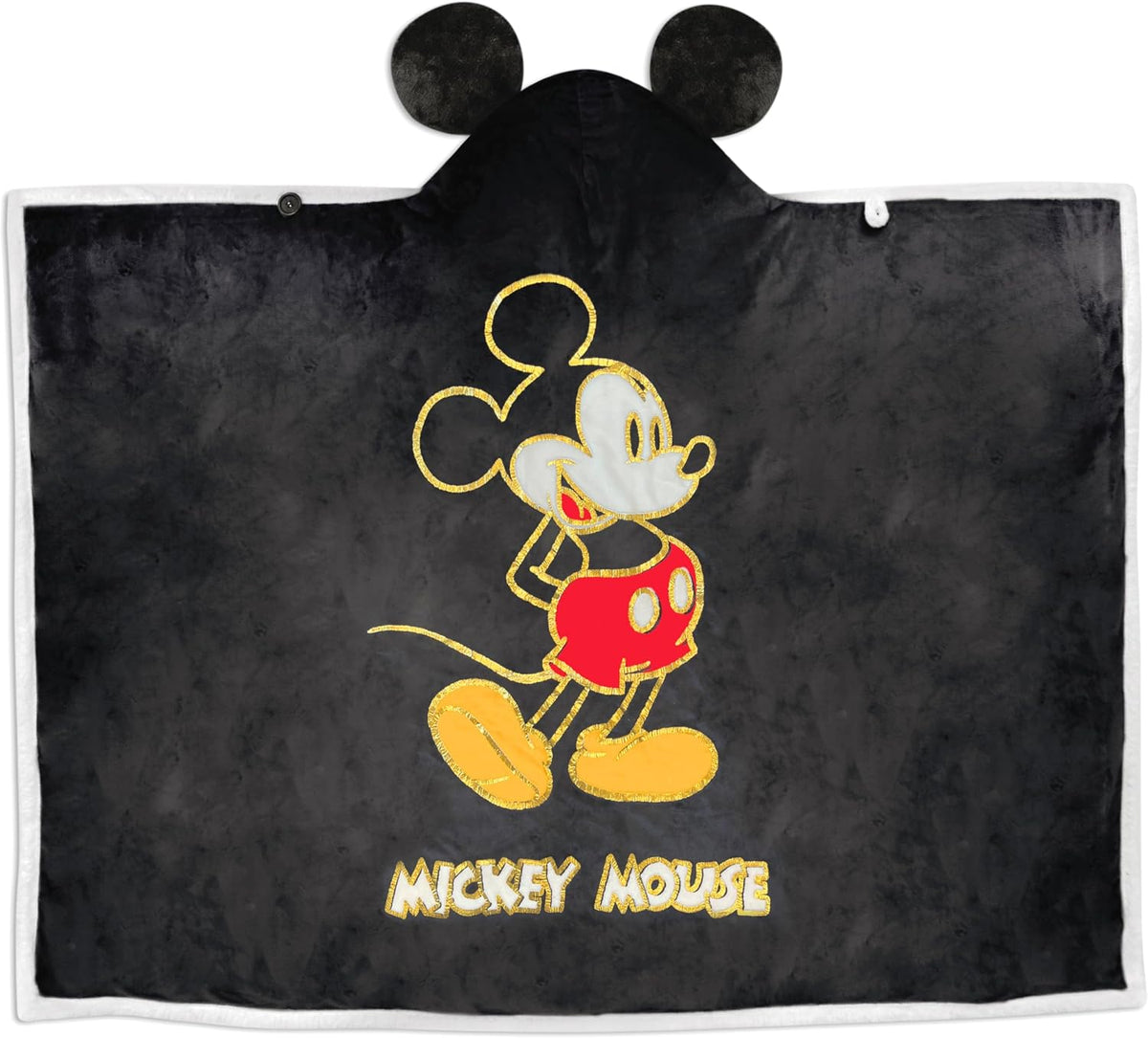 Hallmark Disney Mickey Mouse - Manta con capucha y orejas de ratón...