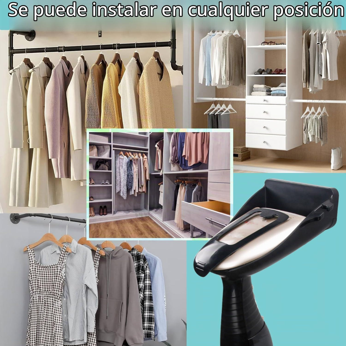 Soporte de pared para tabla de planchar para ropa para vaporizador...