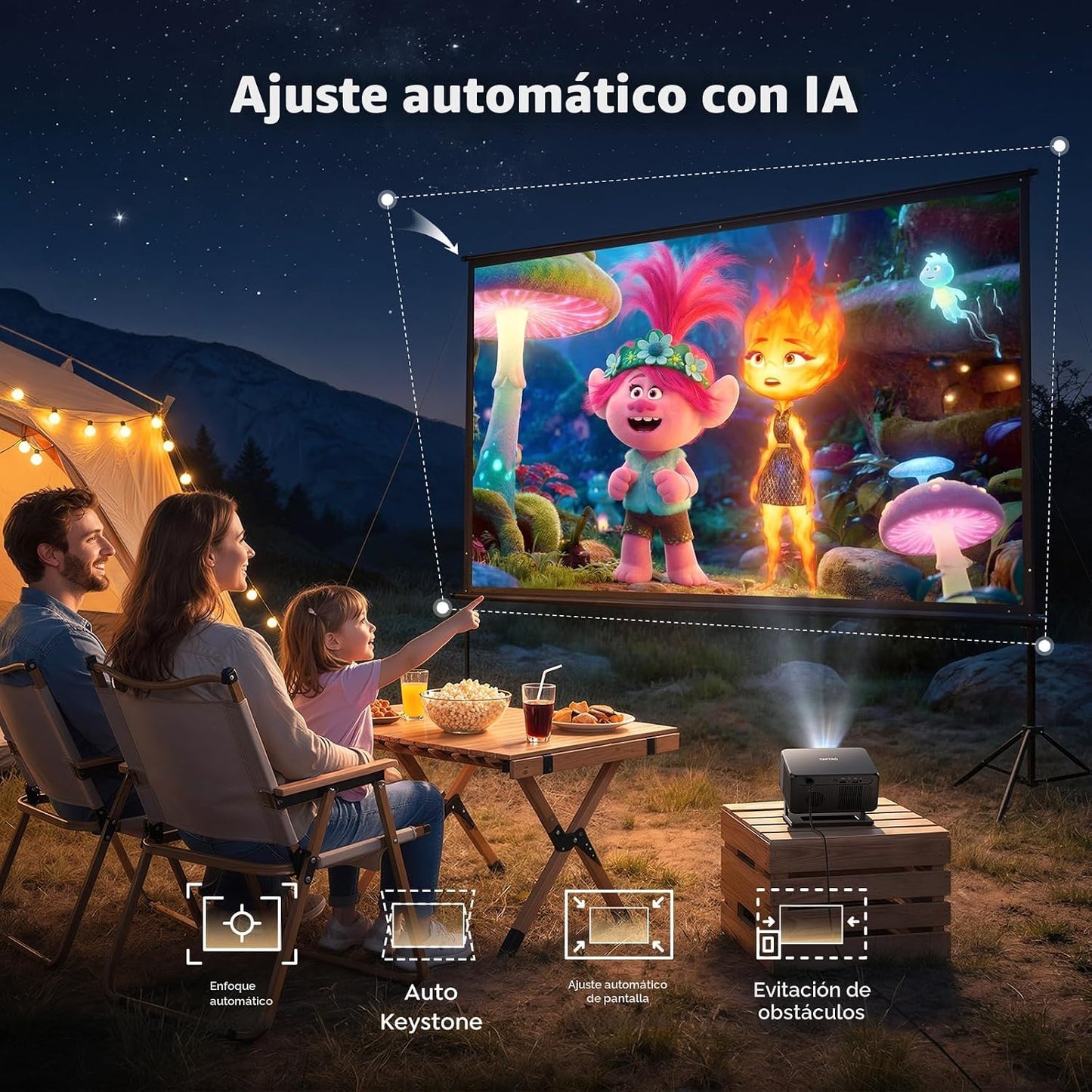Proyector inteligente [Google TV 14.0 y soporte Dolby y 4K] con WiF...