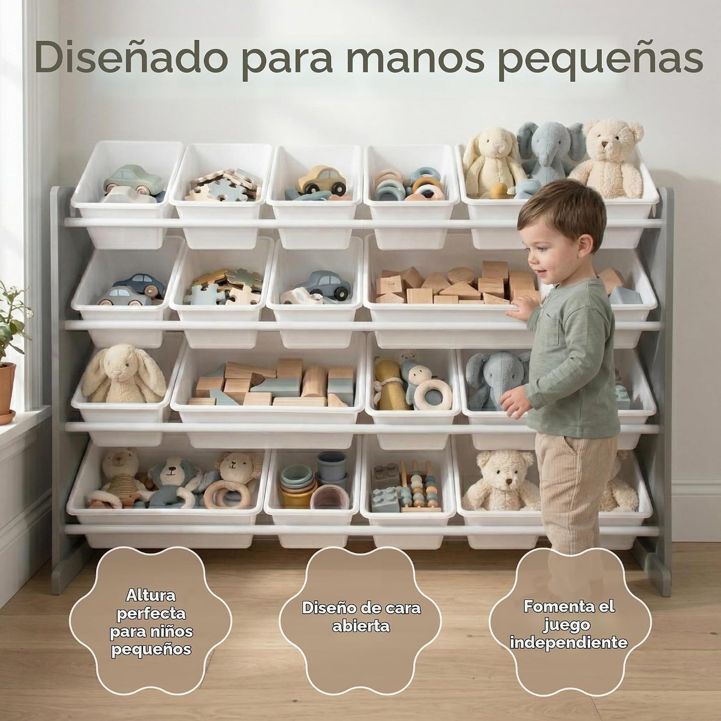Humble Crew Organizador de juguetes para niños con 20 contenedores,...