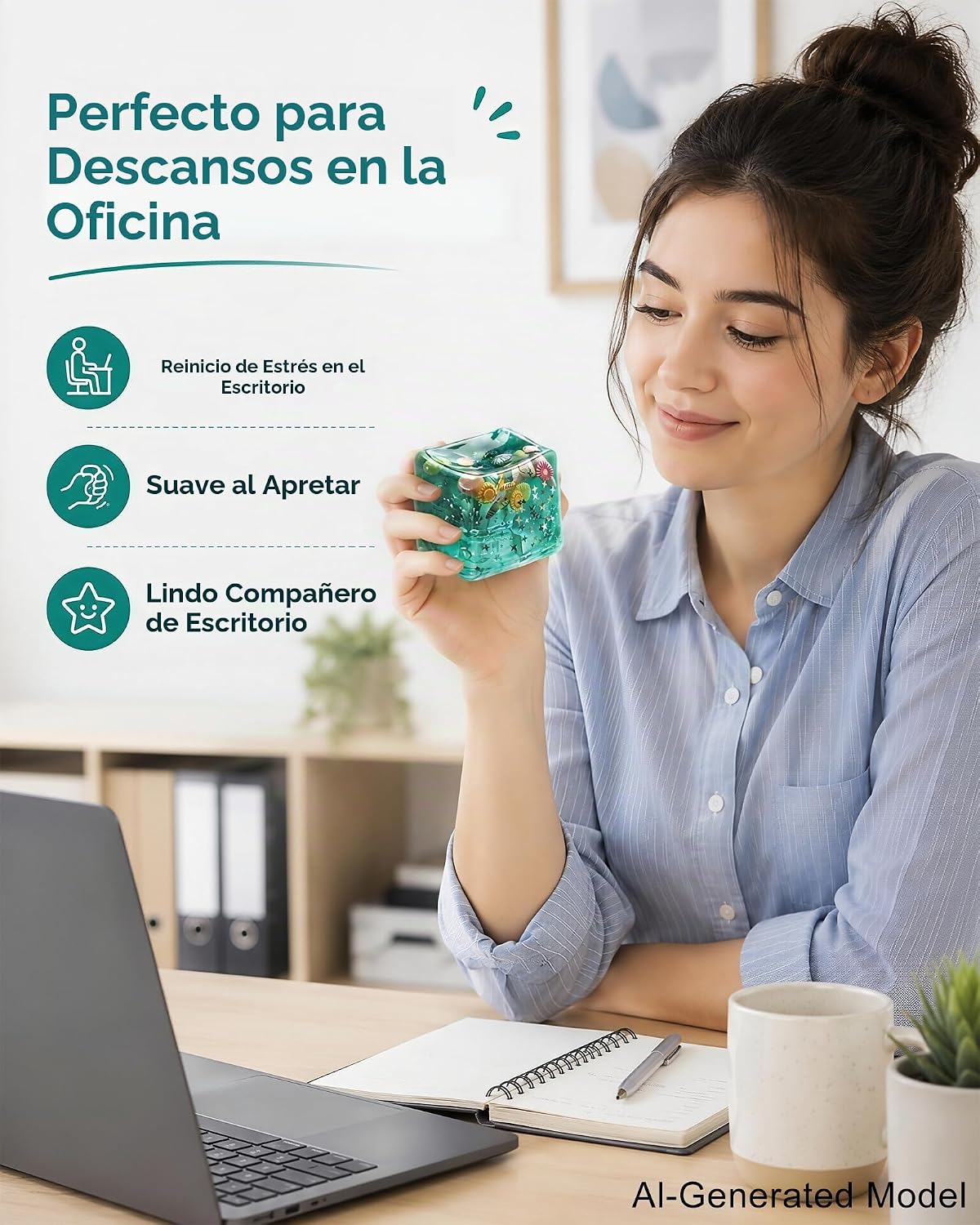 2 bolas antiestrés de cubo verde, juguetes blandos con conchas de o...