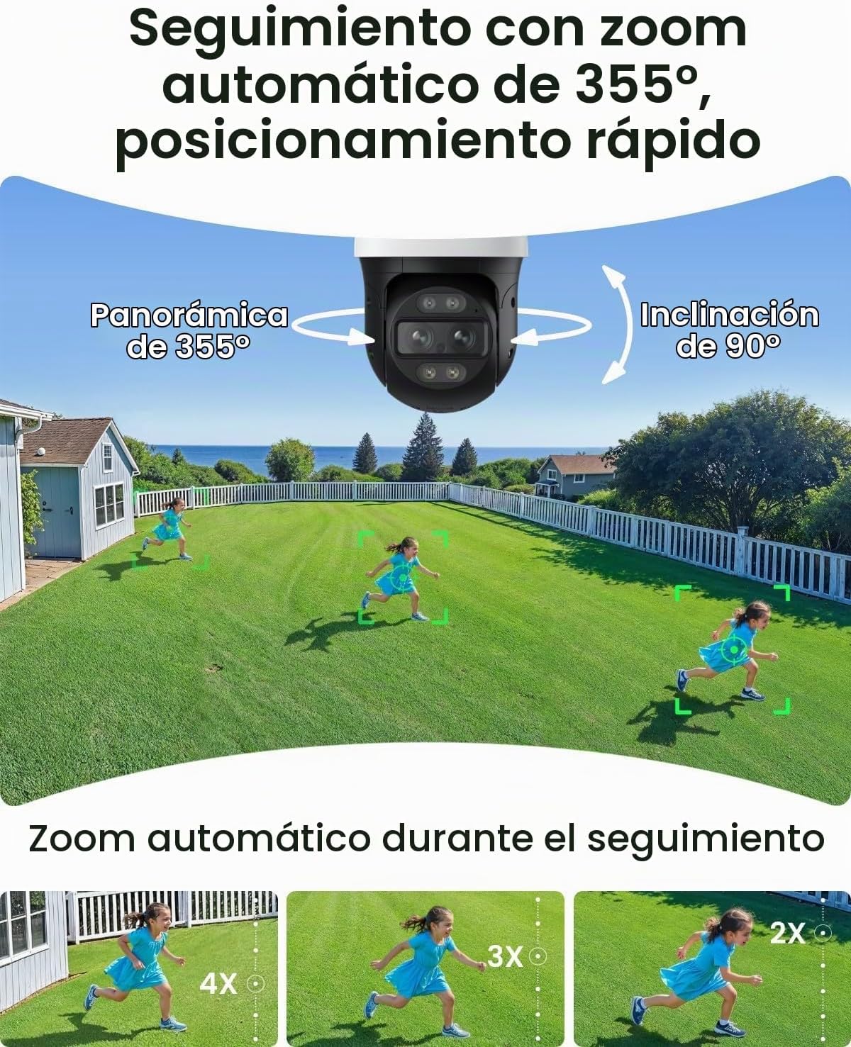REOLINK TrackMix PoE Cámara de seguridad PTZ de doble lente 6X segu...