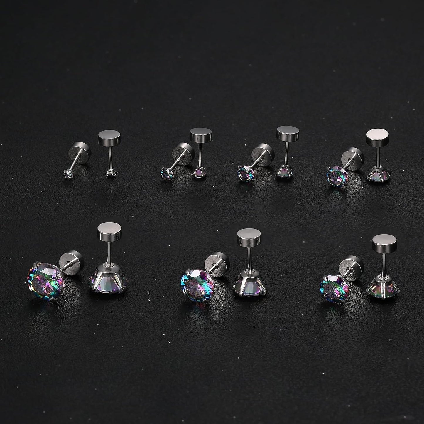 Fansilver Pendientes hipoalergénicos de 0.71 oz con parte trasera p...