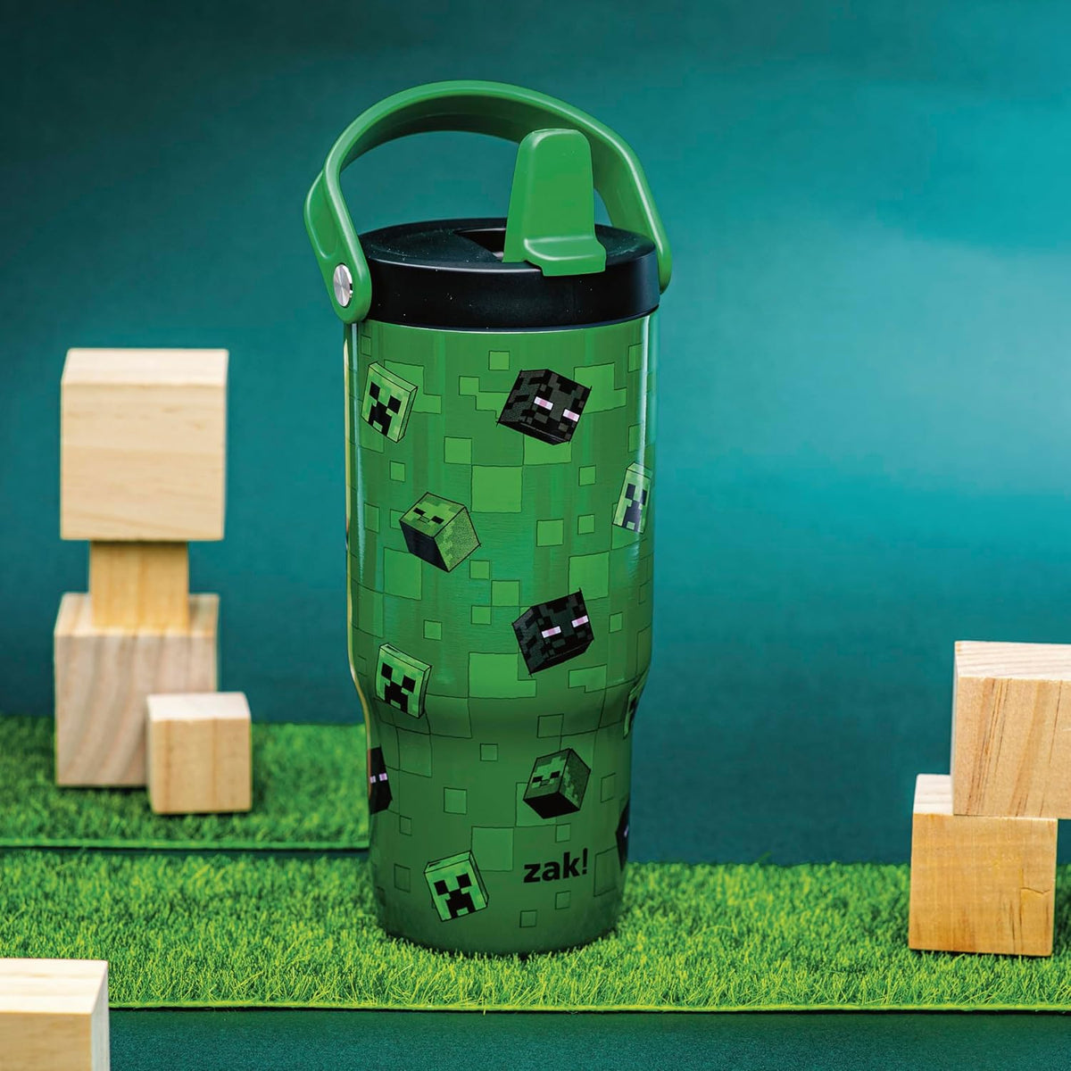Zak Designs Minecraft Siply Sutton - Vaso para la escuela o viajes,...