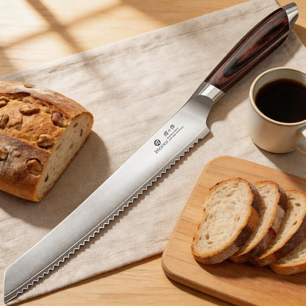 imarku Cuchillo de pan, cuchillos de pan dentados profesionales de...