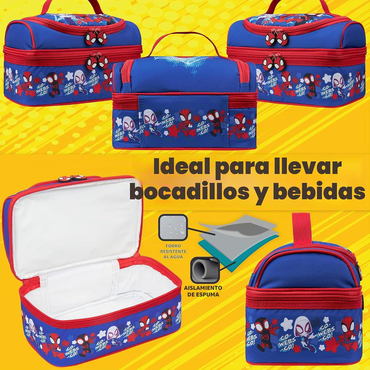 Get Trend Bolsa de almuerzo Marvel Spidey aislada con dos compartim...