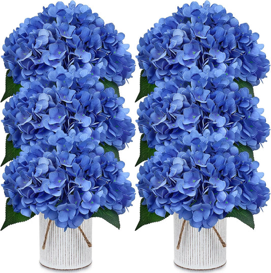XOETCP Juego de 6 centros de mesa de flores sintéticas, arreglo flo...