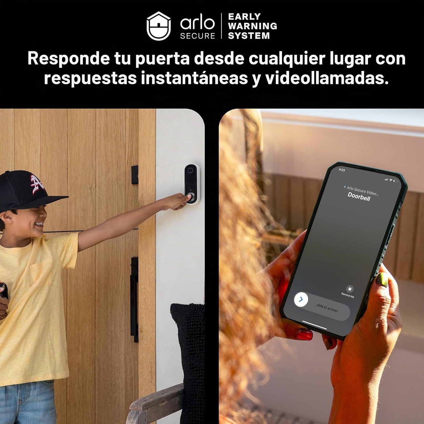 Arlo Timbre de video 2K (2.ª generación) inalámbrico o con cable -...