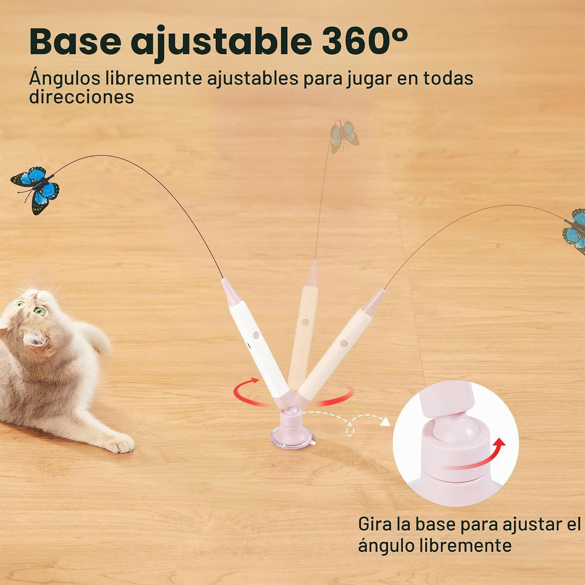 Potaroma Varita de juguete interactiva con mariposa giratoria \u201...