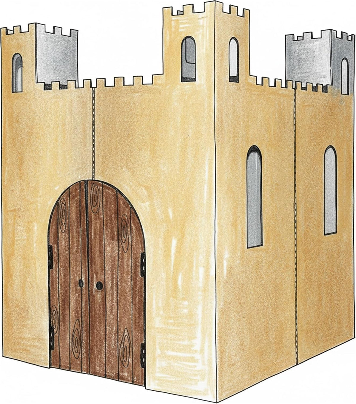 Easy Playhouse Castillo en blanco de cartón - Fuerte para niños par...
