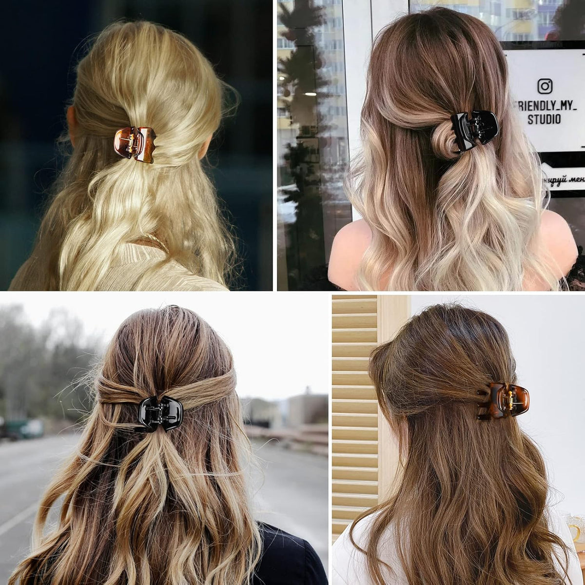6 piezas de pinzas tipo garra para el cabello, Morhom pinzas de man...