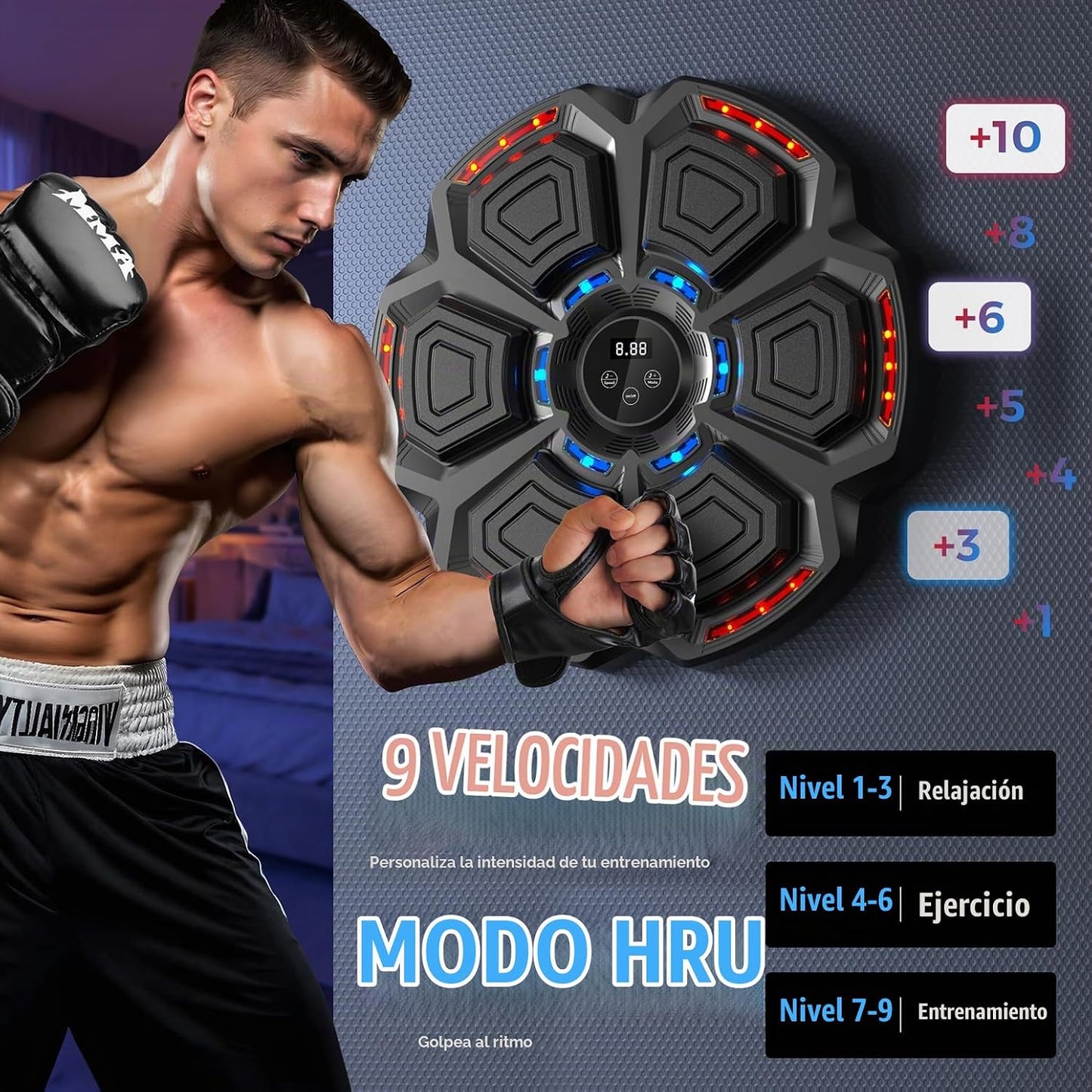LOLBOX Máquina de boxeo musical para adultos y niños, máquina de en...
