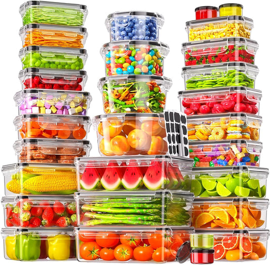 60 PCS Juego de recipientes de almacenamiento de alimentos con tapa...