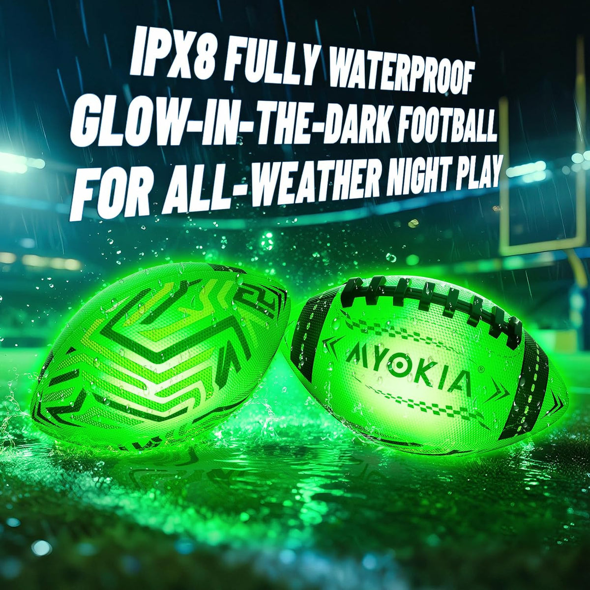 MYOKIA Regalo de cumpleaños de fútbol americano con luz recargable...