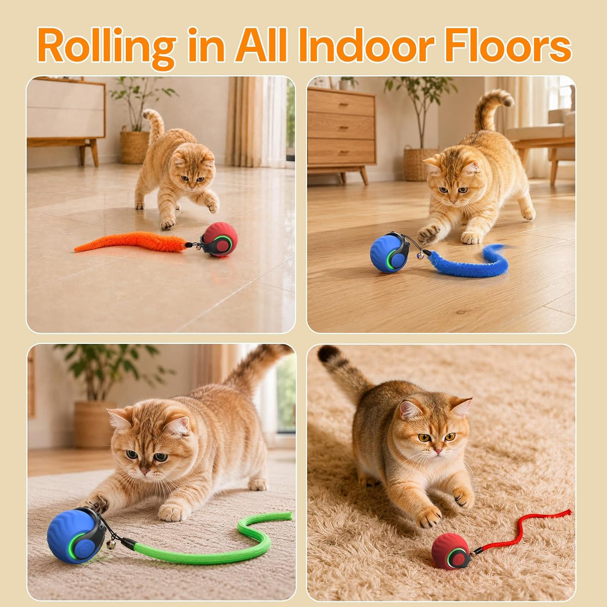 Juguetes interactivos para gatos con sonidos de pájaros y 5 modos d...