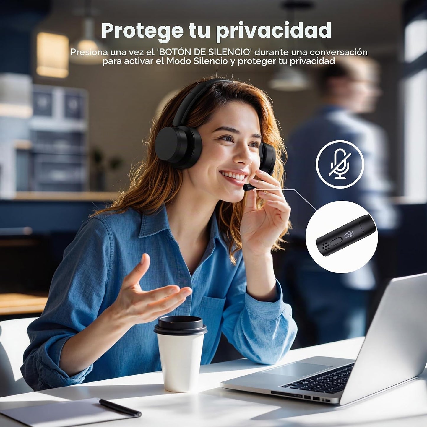 Auriculares Inalámbricos, Auriculares Bluetooth con Cancelación de...