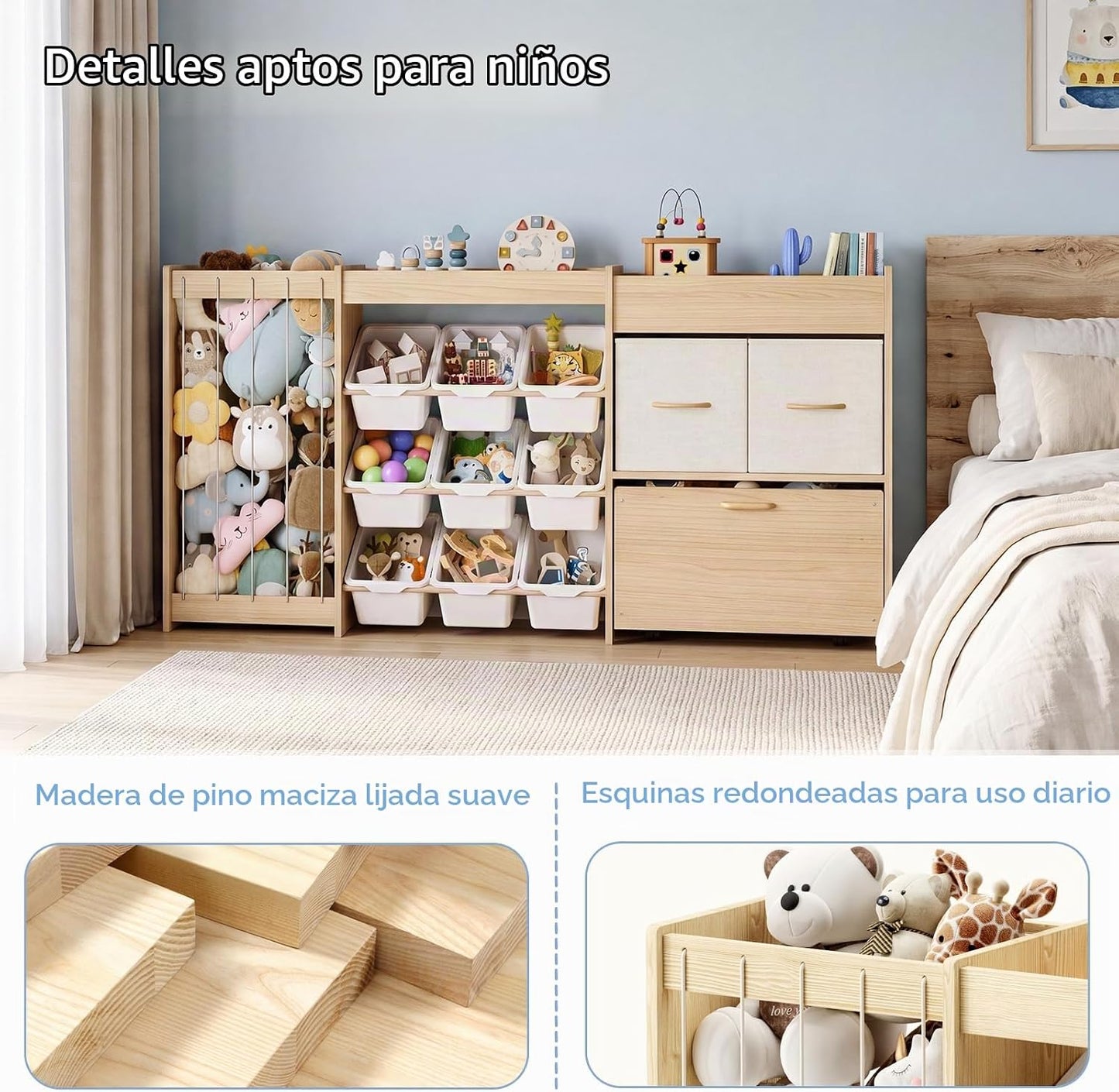 EXPERLAM Organizador de almacenamiento de juguetes extra grande tod...