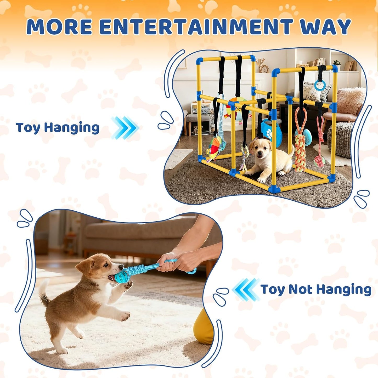 Gimnasio grande para cachorros y 10 juguetes colgantes para jugar e...