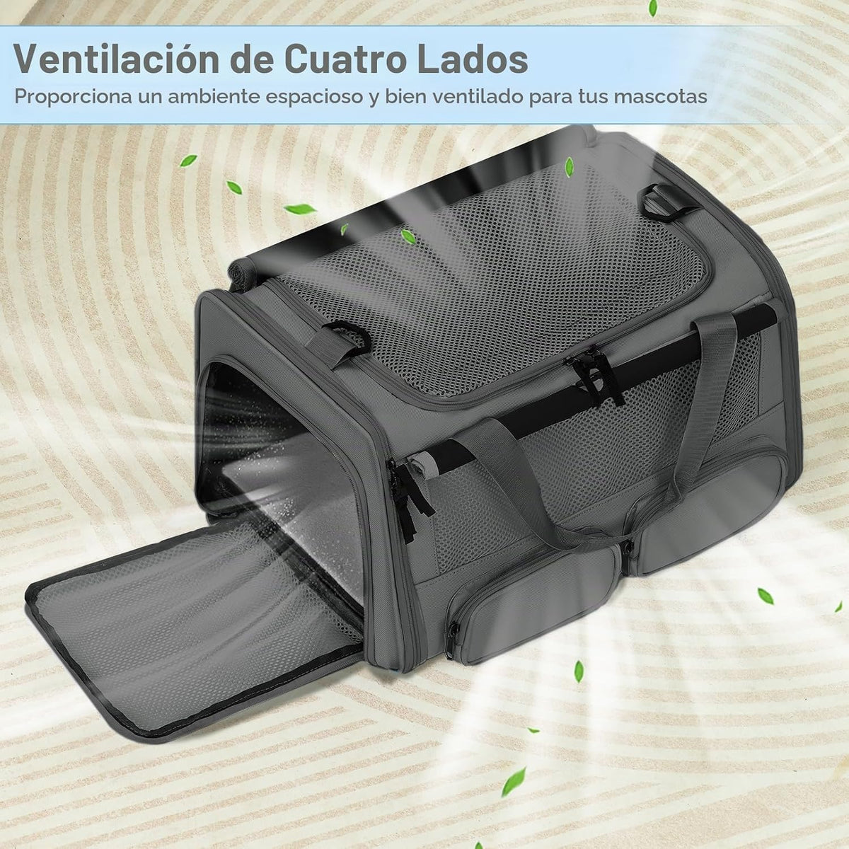 Transportador de gatos para mascotas de hasta 15 libras, plegable d...
