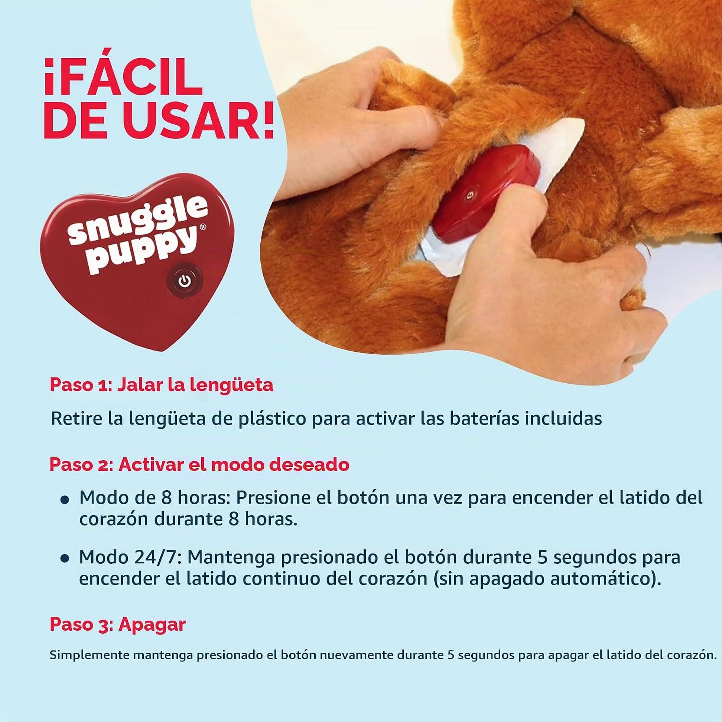Original Snuggle Puppy - Juguete para cachorros con latido del cora...