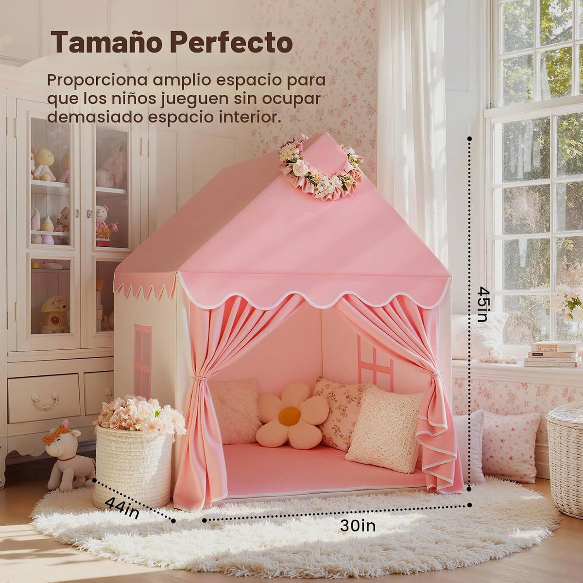 Tienda de campaña para niños y niñas, gran casa de juegos de hadas...