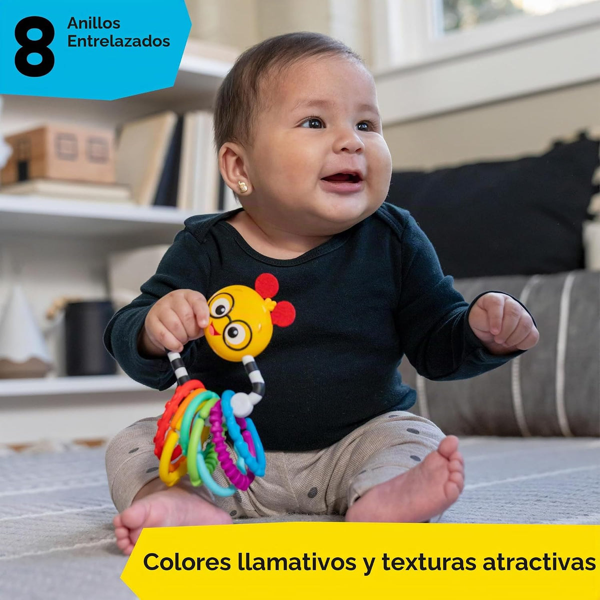 Baby Einstein Cals Connectors - Juguete sensorial con eslabones tex...