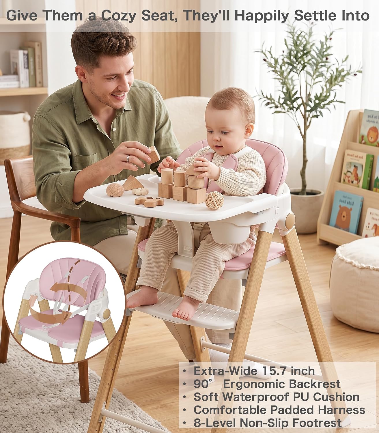 Silla alta convertible para bebé a torre para niños pequeños, trona...