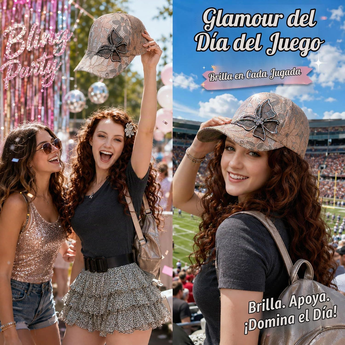 Bling Bling - Gorra de béisbol con diseño de mariposa para mujer, d...